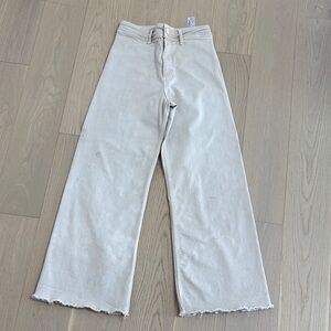 Zara Women's Wide Leg Cream Jeans